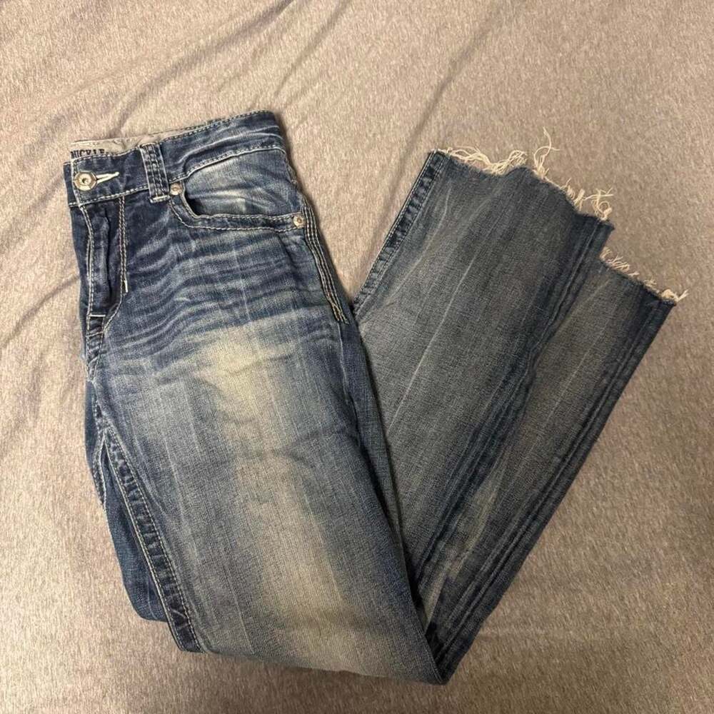 Buckle Black 9 Fit Men's Jeans 30x32 Distressed Raw Hem